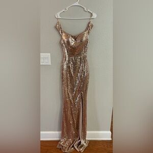 Mermaid Prom Dresses for Women Long Ball Gown with Slit Sparkly